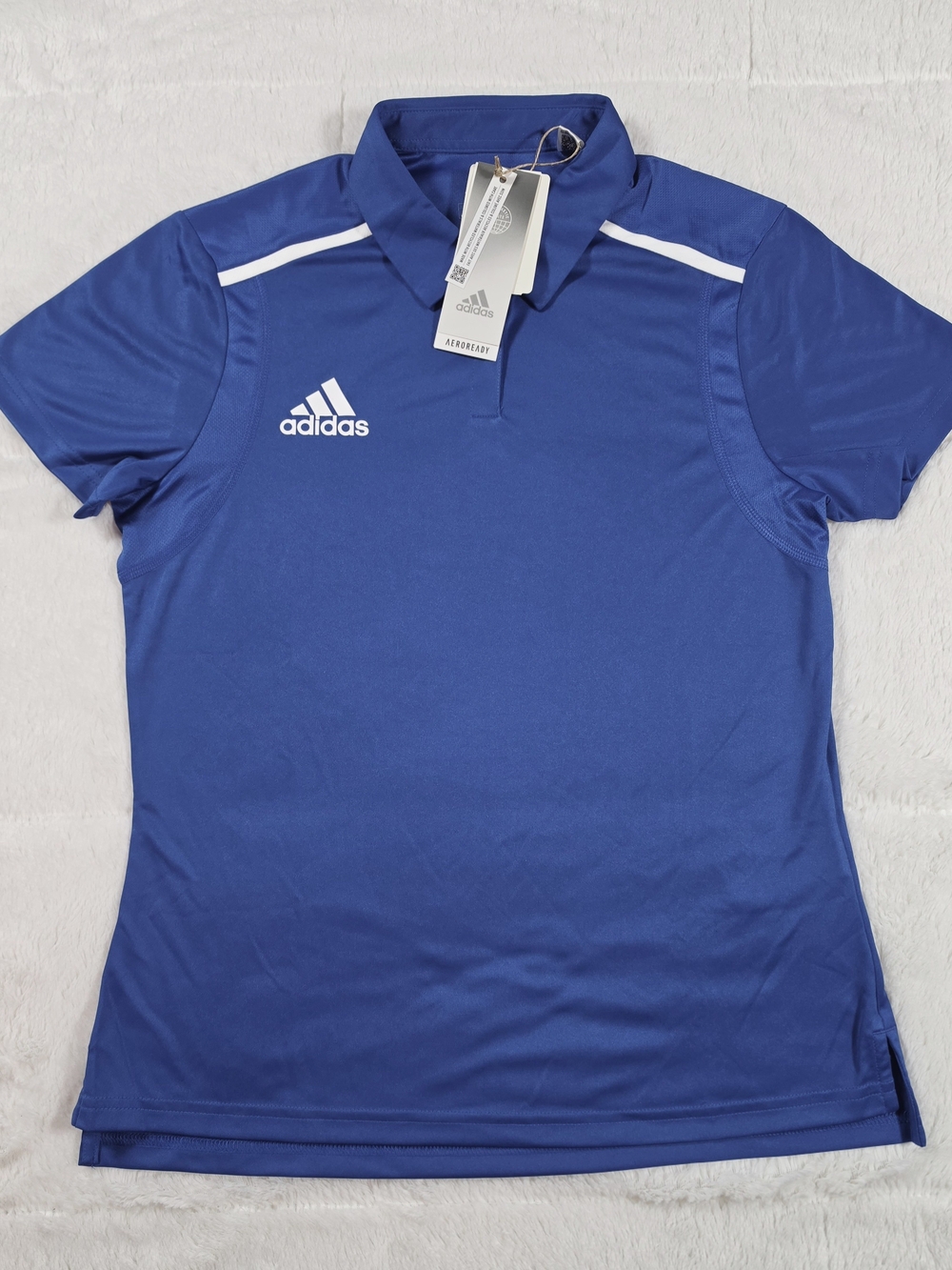 adidas Women’s Royal Blue Short Sleeve Polo with White Accents